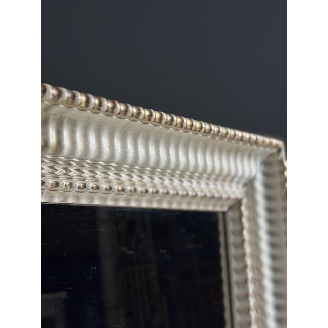 French Mirror in Ribbed White Frame, 1890s For Sale - Image 5 of 13
