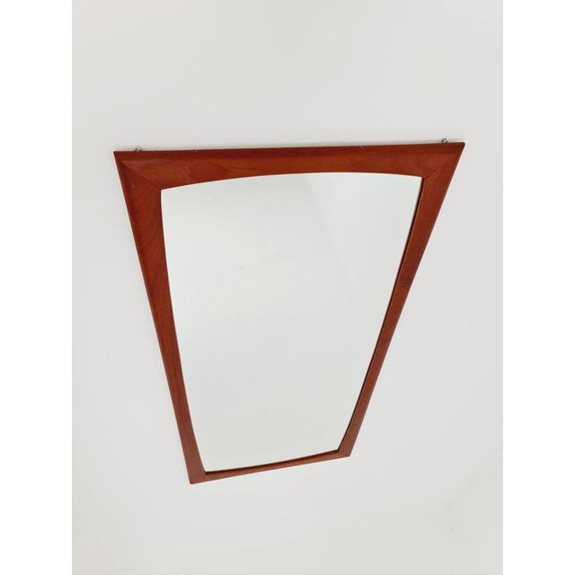 Brown Large Mid-Century Modern Danish Wall-Mounted Mirror, 1960s For Sale - Image 8 of 15