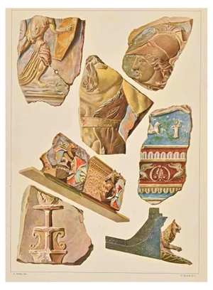 A. Alessio, Decorative Motifs: Roman, Chromolithograph, Early 20th Century