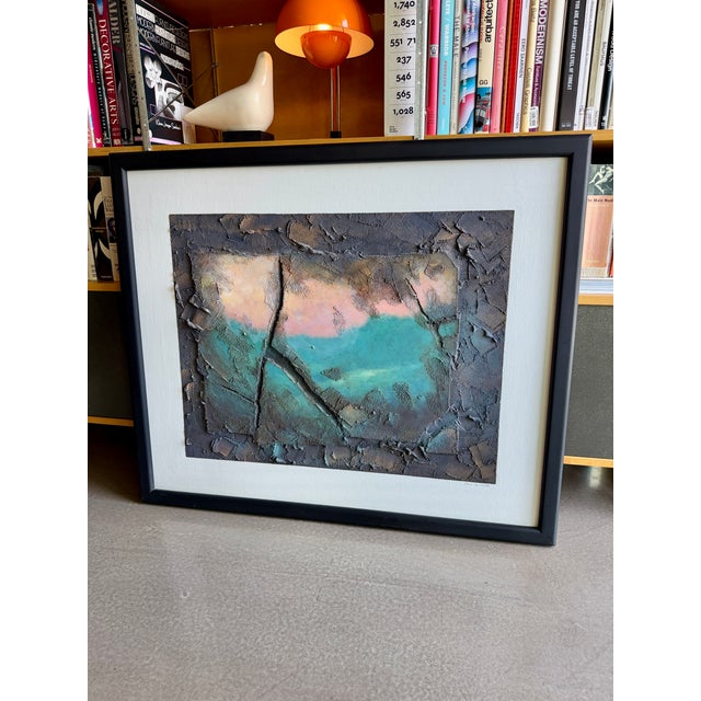 This original mixed media painting was designed and created by American artist Stephen Charles De Santo, circa 1985. The...