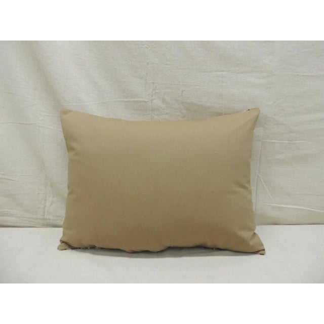 1950s Vintage Brown and Yellow Paisley Decorative Bolster Pillow For Sale - Image 5 of 8