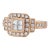 0.84ctw Diamond Halo Engagement Ring 18k Rose Gold Size 6.5-6.75 For Sale