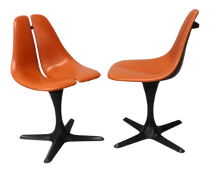 Maurice Burke Tulip Style Pedestal Chairs - a Pair