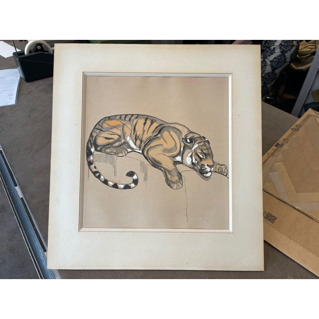 Paul Jouve, Tiger, 1920, Pencil & Paint For Sale - Image 12 of 12