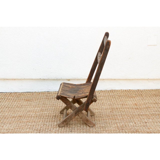 Brown Antique Folding Travelers' Chair For Sale - Image 8 of 10
