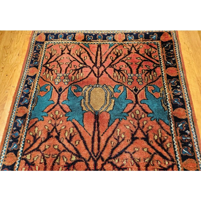Vintage Persian Mahal Sultanabad Rug, Hand-Knotted Wool, Geometric Pattern, 4x6, Terracotta & Blue For Sale - Image 9 of 13
