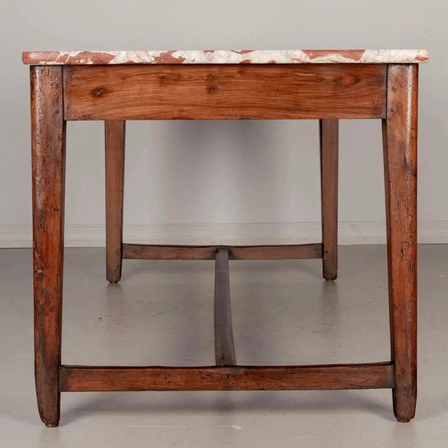 19th Century Country French Center Table With Marble Top For Sale In New York - Image 6 of 9