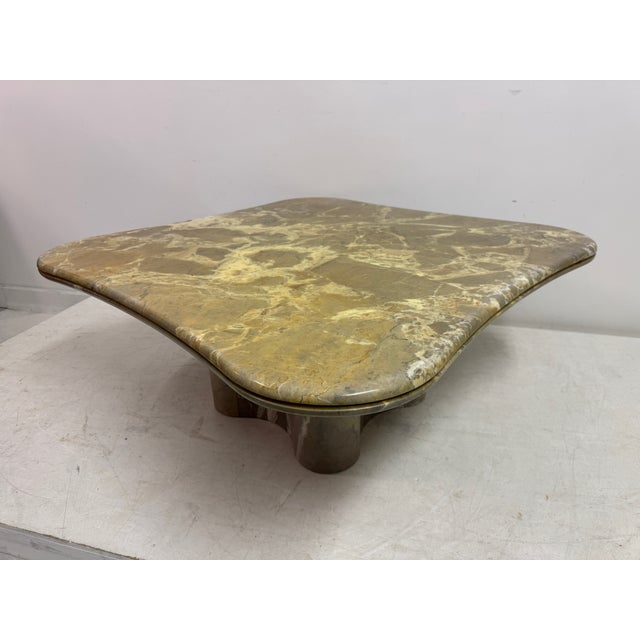 Italian Biomorphic Square Marble Table, 1970s For Sale - Image 12 of 17