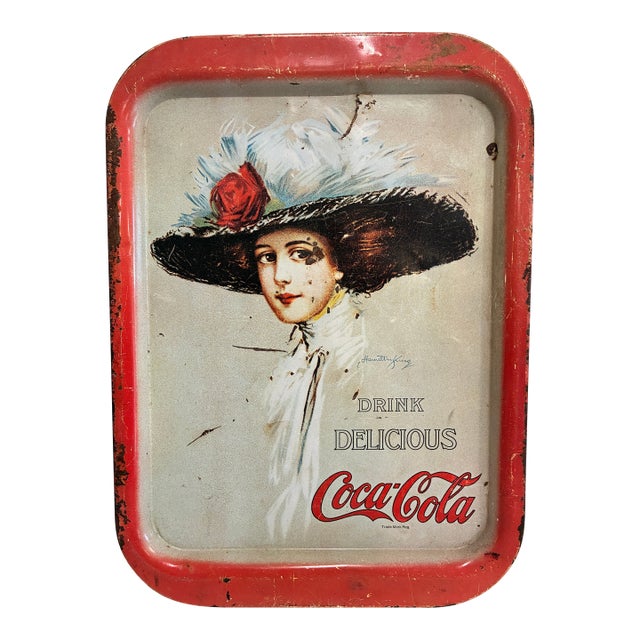 Vintage 1973 Coca-Cola Hamilton King Metal Advertising Serving Tray For Sale