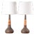 Mid-Century Modern Danish Tall Brown Ceramic Table Lamps with Cane from Kähler for Le Klint, 1960s, Set of 2 For Sale