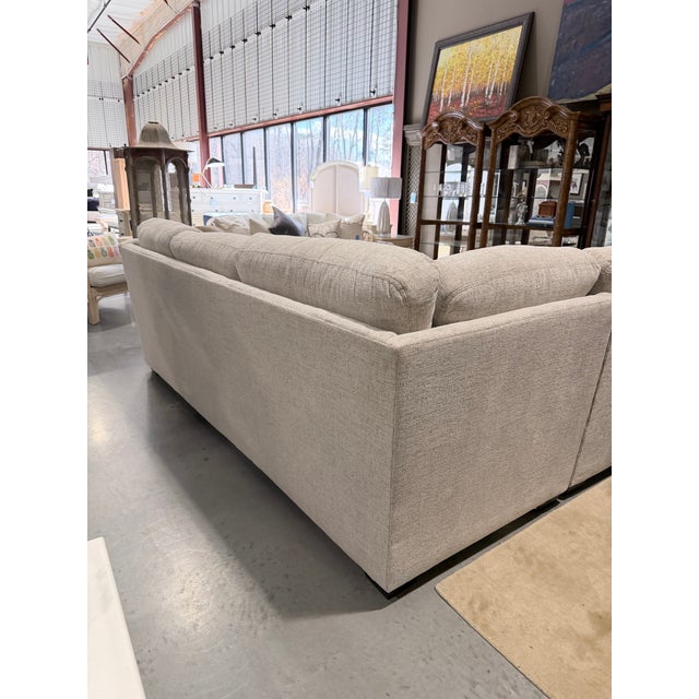 Comfortable Craftmaster Neutral Fabric Sectional Sofa For Sale - Image 9 of 12