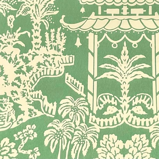 Paper Vintage Boho Brunschwig & Fils Lhasa Hand Printed Double Roll Wallpaper For Sale - Image 7 of 14