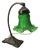 Brass Table Lamp with Green Glass, 1960s For Sale