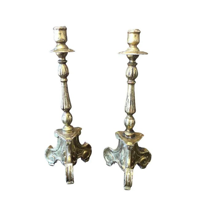 Antique Italian Candlesticks- a Pair For Sale - Image 9 of 9