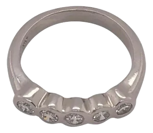 Platinum Wedding Band With Five Round Diamonds .50 Total Diamond Weight