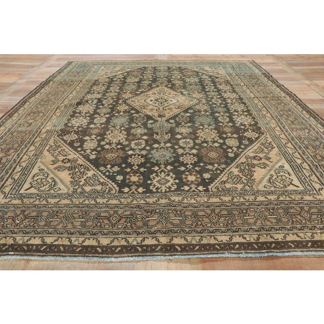 Mid 20th Century Vintage Persian Hamadan Rug, 06'10 X 09'07 For Sale - Image 10 of 12