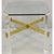 Vintage Mid Century Modern Lucite & Glass Brass Stretcher Occasional Side Table. Circa Late 20th Century. Measurements:...
