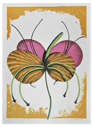 Renzo Margonari, Flower, Original Lithograph, 1976