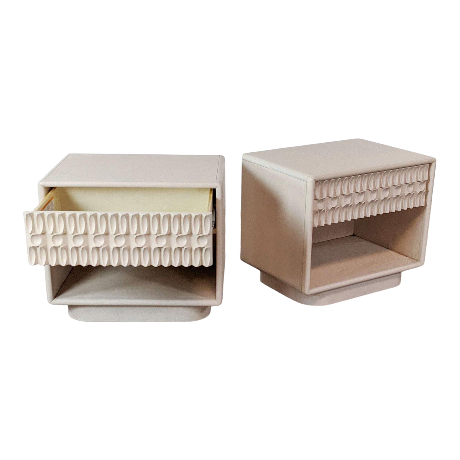 Crate & Barrel Playa Carved Nightstands a Pair Chairish