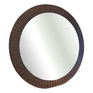Round Wicker Mirror, Denmark 1960 For Sale