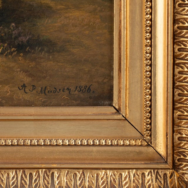Original Oil on Canvas Painting of Sheep, Signed and Dated a.p Madsen 1886 For Sale - Image 9 of 11