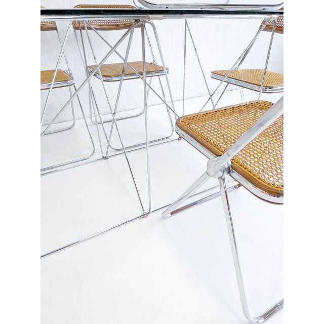 1970s Foldable Steel and Glass Dining Table by Max Sauze, 1970s For Sale - Image 5 of 13