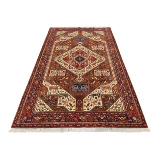Fine Quchan Rug 6'7'' X 9'6'' Brown Wool/Silk Hand-Knotted Oriental Carpet For Sale