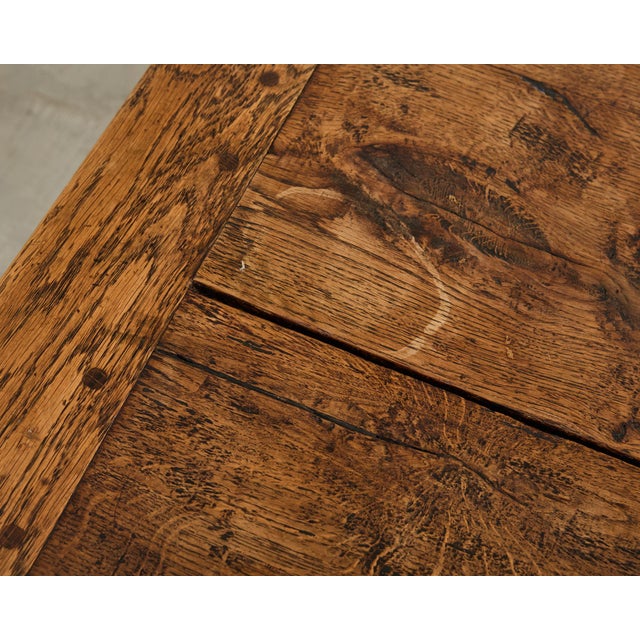 19th Century Country French Oak Farmhouse Trestle Dining Table For Sale - Image 12 of 12