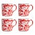 Taverna Speckled Mug, Red / White, Set of 4 For Sale