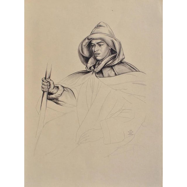 Walter Sauer, The Andalusian Shepherd, Signed Engraving For Sale