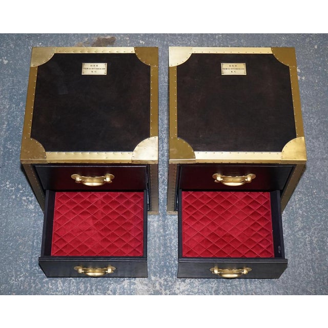 Cumberland Collection Nightstands with Red Velvet Lining from Timothy Oulton, Set of 2 For Sale - Image 12 of 18