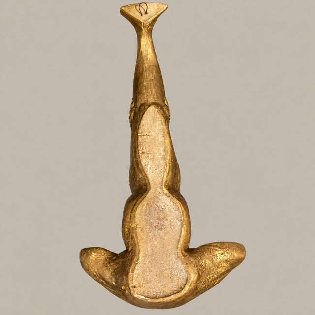 Gold Vintage Mid Century Asian Gold Koi Dolphin and Shell Wall Shelf Decorative Bracket For Sale - Image 8 of 10