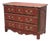 Vintage Theodore Alexander Red Leather Wrapped Serpentine Chest of Drawers For Sale