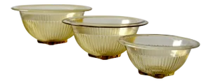 Vintage Depression Glass Bowls - Set of 3