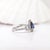 Metal Blue Sapphire Ring With Earth Mined Diamonds in Solid 14k Gold | Pear Cut 8x6mm, Size 6.75 For Sale - Image 7 of 9