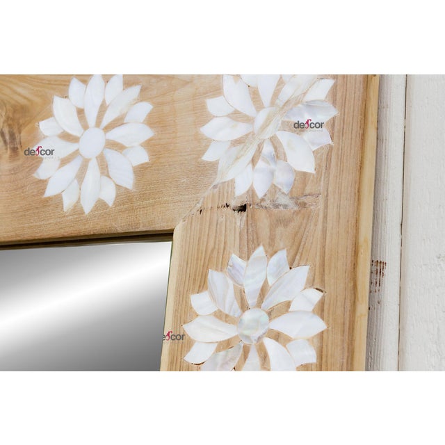 Modern Farmhouse Inlay Blossom Mirror For Sale - Image 9 of 10