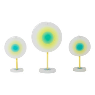 1970s Set of Three Italian Modernist Table Lamps For Sale