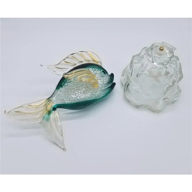 1970s Archimede Seguso Fish Murano Glass Bottle For Sale - Image 10 of 13