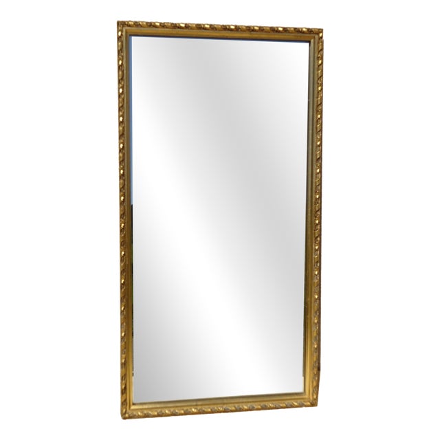 Wood and Gilded Stucco Mirror, 1950s For Sale