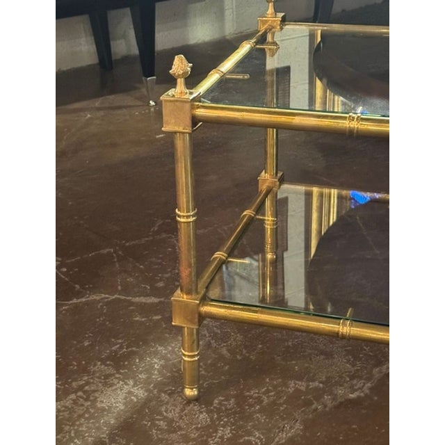 Italian Brass Coffee Table For Sale - Image 4 of 6