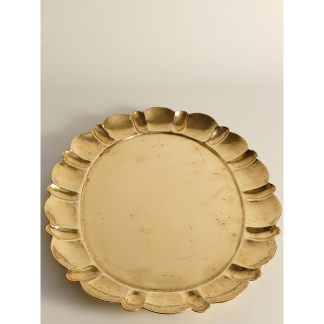 Large Hollywood Regency Oval Brass Tray by Firma Lars Holmström, 1940s For Sale - Image 6 of 18