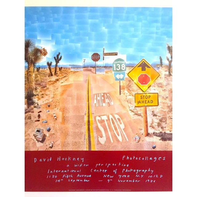 David Hockney David Hockney Vintage 1986 "Pearl Blossom Highway" Lithograph Print Exhibition Poster For Sale - Image 4 of 13