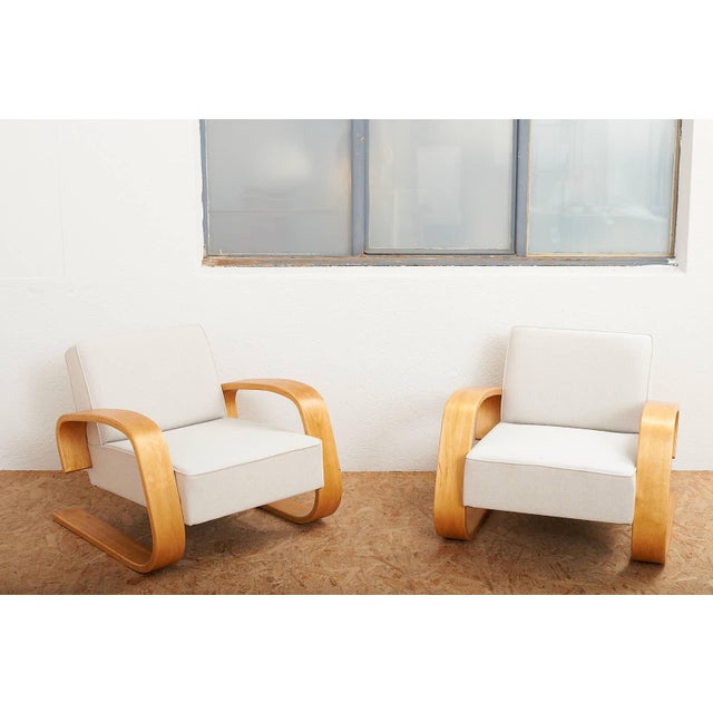 Tank Cantilever Chairs in Birch Plywood by Alvar Aalto, Set of 2 For Sale - Image 12 of 13