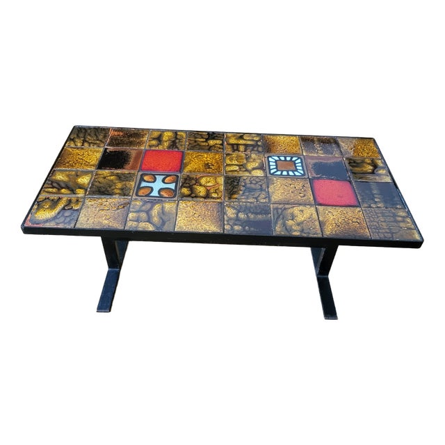 Coffee Table in French Enameled Ceramic from Roche Bobois, 1970s For Sale
