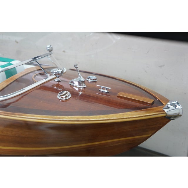 Vintage Riva Aquarama Hardwood Runabout Speed Boat Model Display Case 40" For Sale - Image 9 of 15