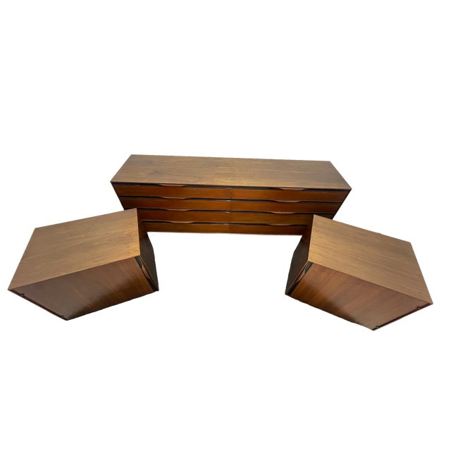 John Kapel for Glenn of California 7 Ft Walnut Dresser, Circa 1960s For Sale - Image 12 of 14