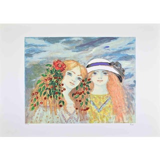 Felicita Frai, Two Girls, 1980s, Lithograph For Sale