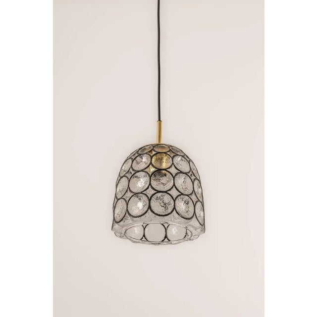 Small Iron & Clear Glass Pendant Lights from Limburg, Germany, 1960s For Sale - Image 8 of 14