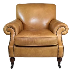 Brooklyn Leather Club Armchair on Casters