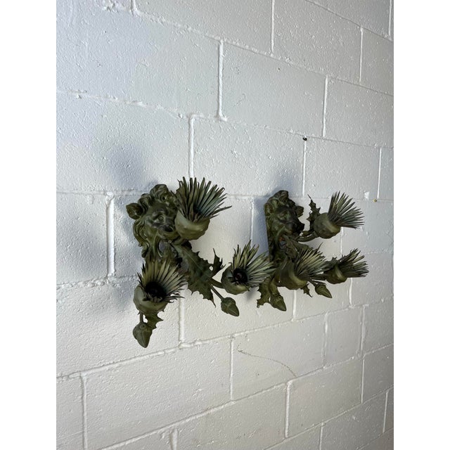 Bronze Lion Sconces For Sale - Image 4 of 12